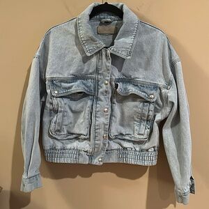 Blank NYC denim bomber jacket
